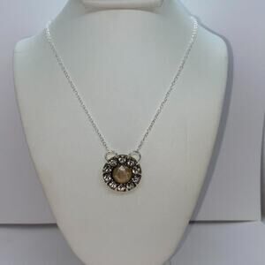 Silver-Tone Glitter Sparkle Rhinestone Necklace